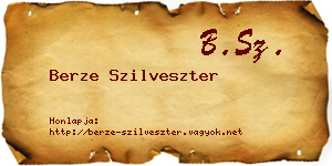 Berze Szilveszter névjegykártya