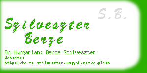 szilveszter berze business card